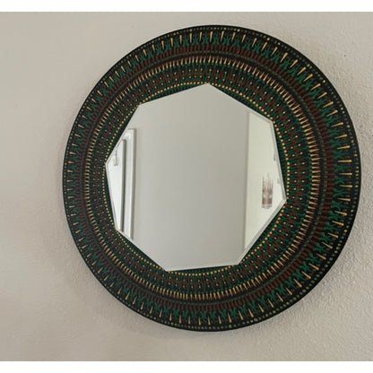Earthy Colors Decorative Mirror Dot Art Handmade Home Decor