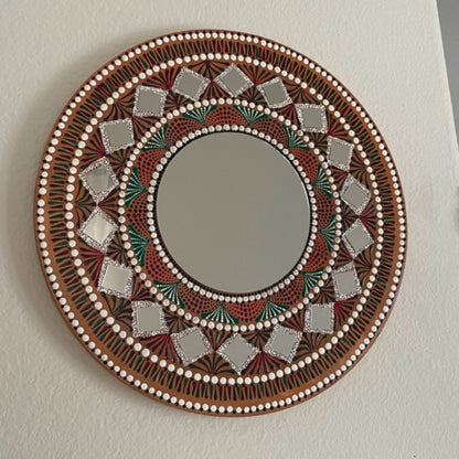 Wall Mirror Home Decor Handmade Dot Art Work Acrylic Painting Small Mirrors