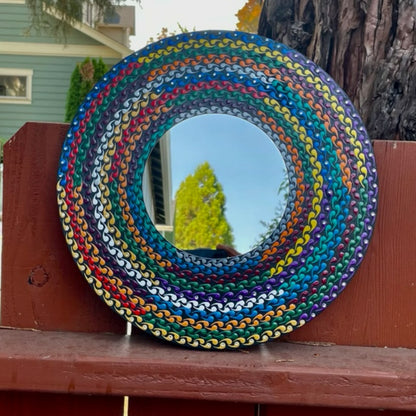 Decorative Wall Mirror Multi-Colored Dot Art Mandala Handmade Acrylic Painting Home Decor