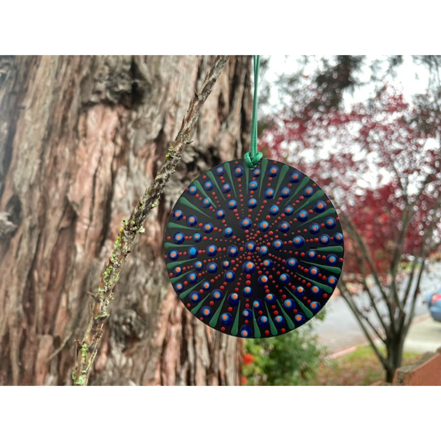 Tree Ornament Car Mirror Hanging Handmade Dot Work Double Sided