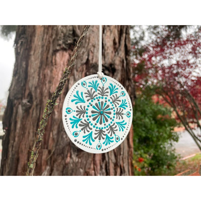 Tree Ornament Car Mirror Hanging Handmade Dot Work Double Sided