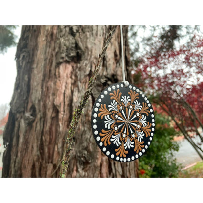 Tree Ornament Car Mirror Hanging Handmade Dot Work Double Sided