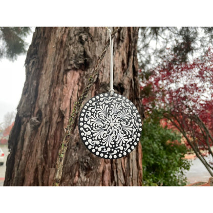 Tree Ornament Car Mirror Hanging Handmade Dot Work Double Sided