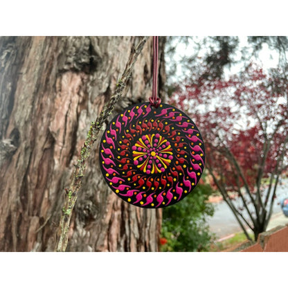 Tree Ornament Car Mirror Hanging Handmade Dot Work Double Sided