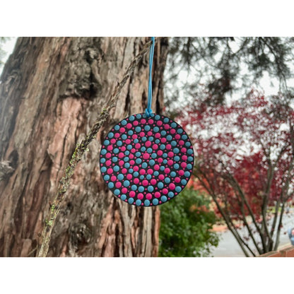 Tree Ornament Car Mirror Hanging Handmade Dot Work Double Sided