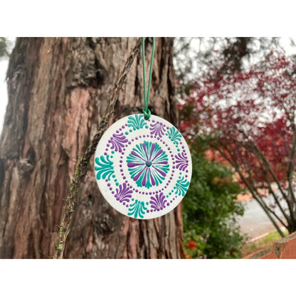 Tree Ornament Car Mirror Hanging Handmade Dot Work Double Sided