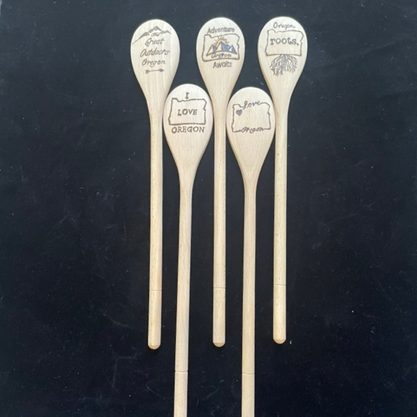 Cuchara de cocina 14" utensilios de cocina quemados de madera hechos a mano de madera de haya