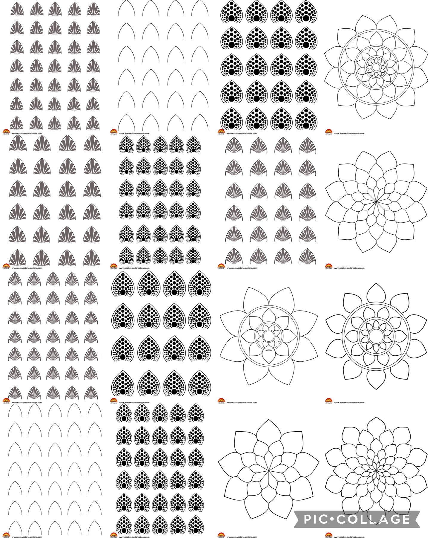 Dot Art Mandala Swoosh Hojas de práctica Archivo PDF (solo descarga digital) 16 páginas | Hojas de actividades | Hojas de Trabajo | Hojas imprimibles