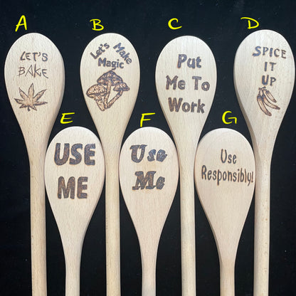 Cuchara de cocina 14" utensilios de cocina quemados de madera hechos a mano de madera de haya