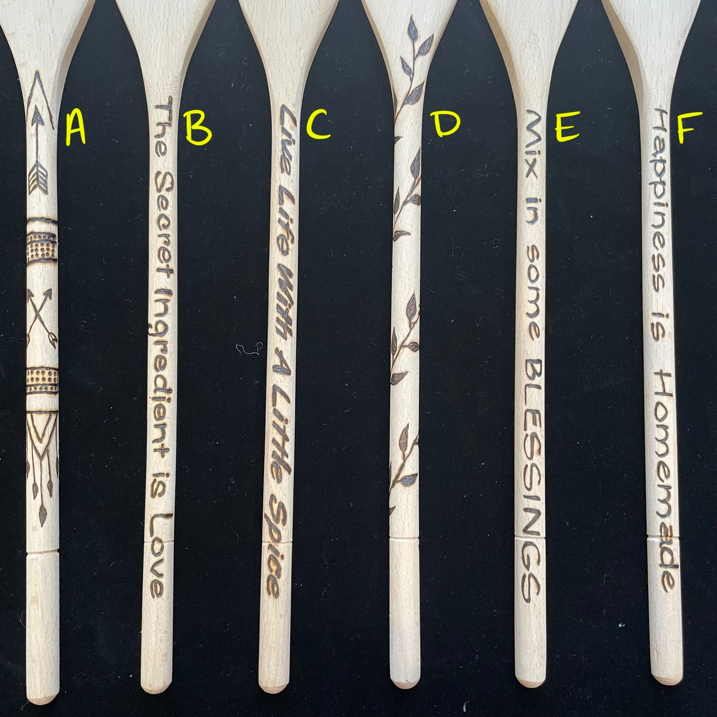 Cuchara de cocina 14" utensilios de cocina quemados de madera hechos a mano de madera de haya