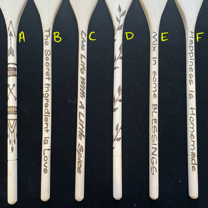 Cuchara de cocina 14" utensilios de cocina quemados de madera hechos a mano de madera de haya