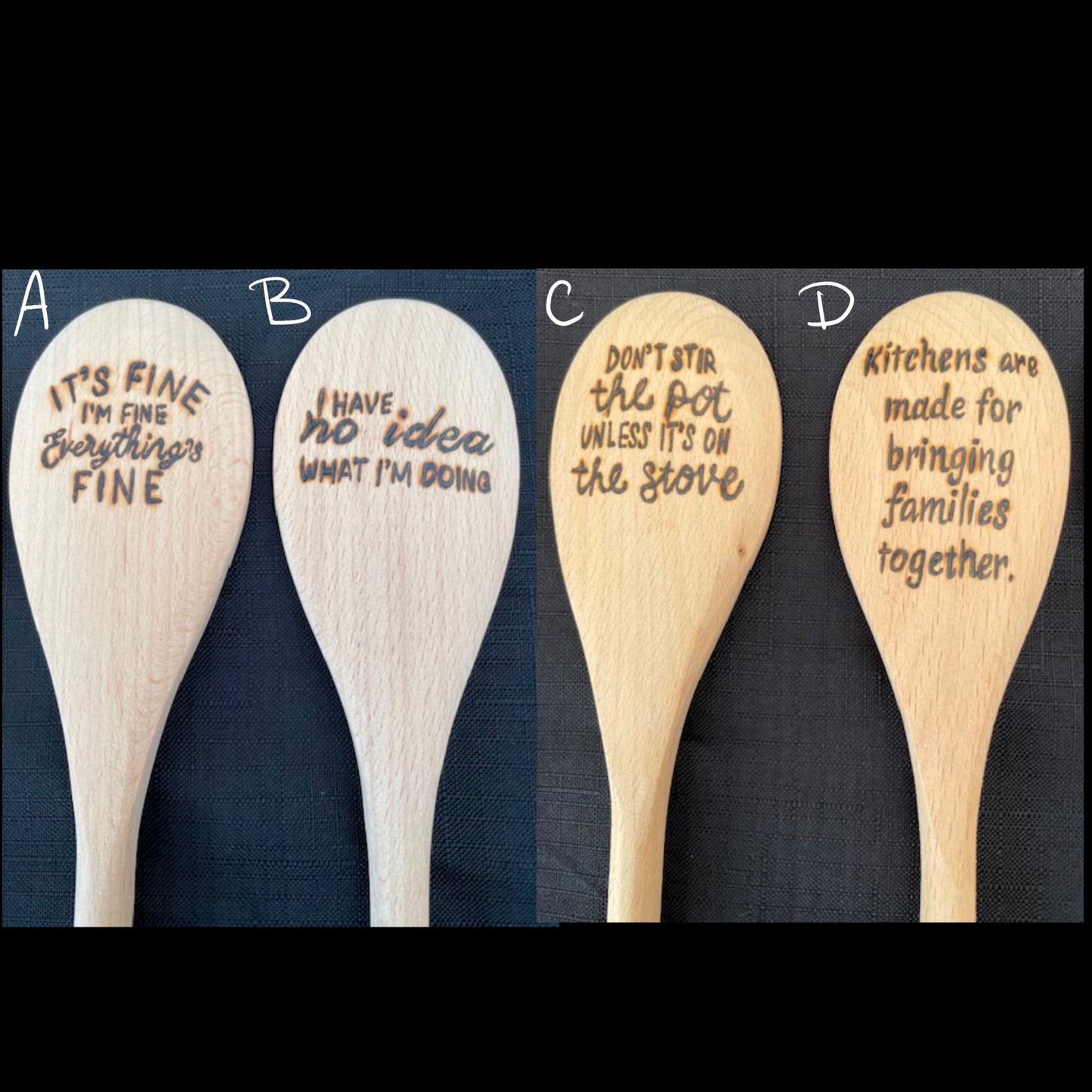 Cuchara de cocina 14" utensilios de cocina quemados de madera hechos a mano de madera de haya
