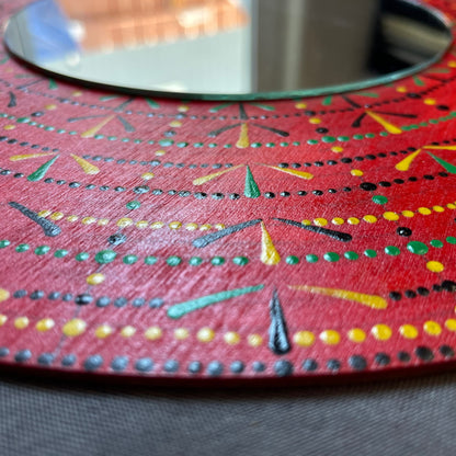 Espejo decorativo con estilo mandala Dot Art hecho a mano