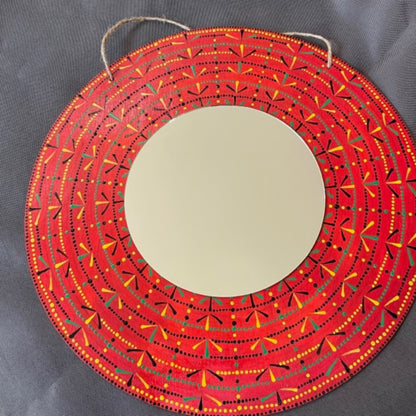 Decorative Mirror with Mandala Style Dot Art Handmade