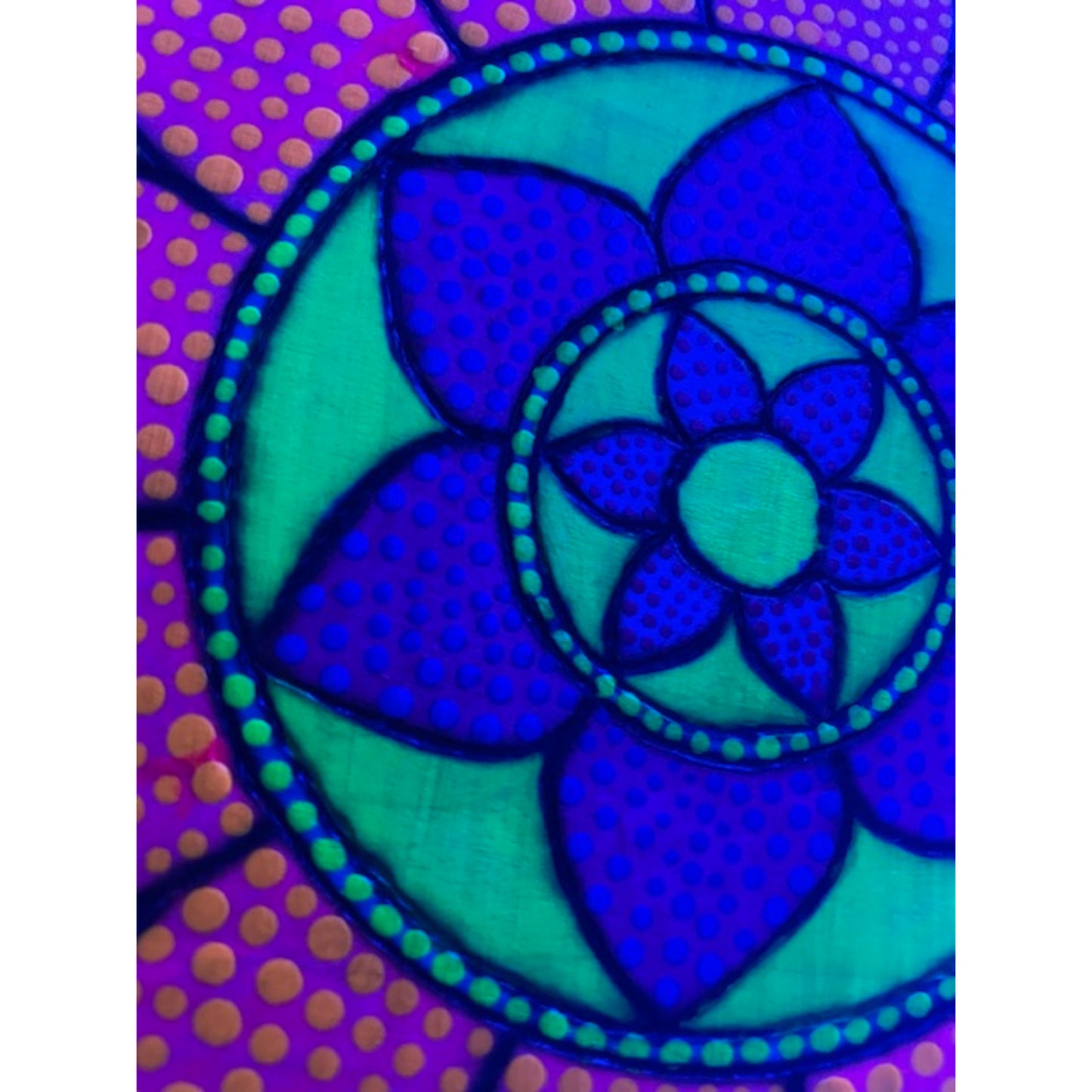 Espejos de pared Dot Art Mandala Colores vibrantes Pintura acrílica hecha a mano Trabajo de arte en el hogar y la oficina