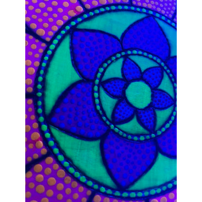 Espejos de pared Dot Art Mandala Colores vibrantes Pintura acrílica hecha a mano Trabajo de arte en el hogar y la oficina