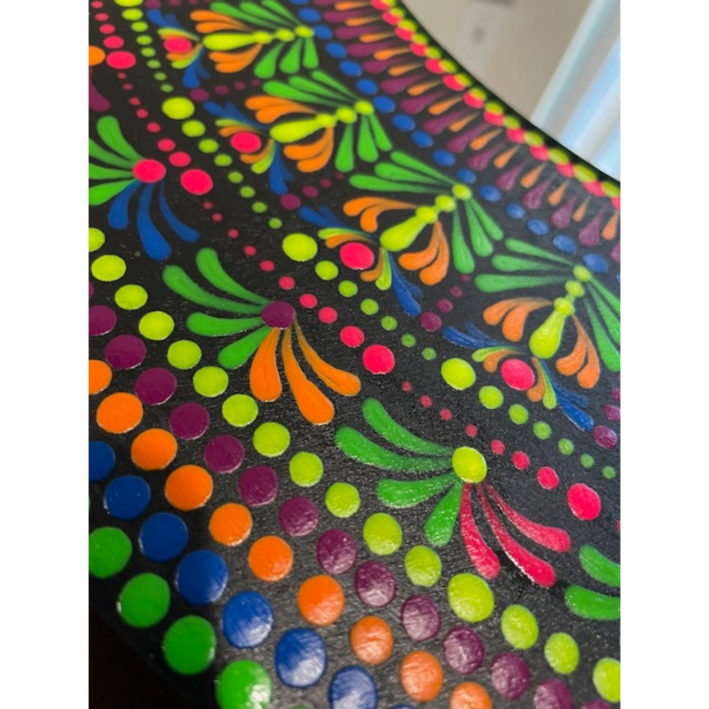 Espejos de pared Dot Art Mandala Colores vibrantes Pintura acrílica hecha a mano Trabajo de arte en el hogar y la oficina