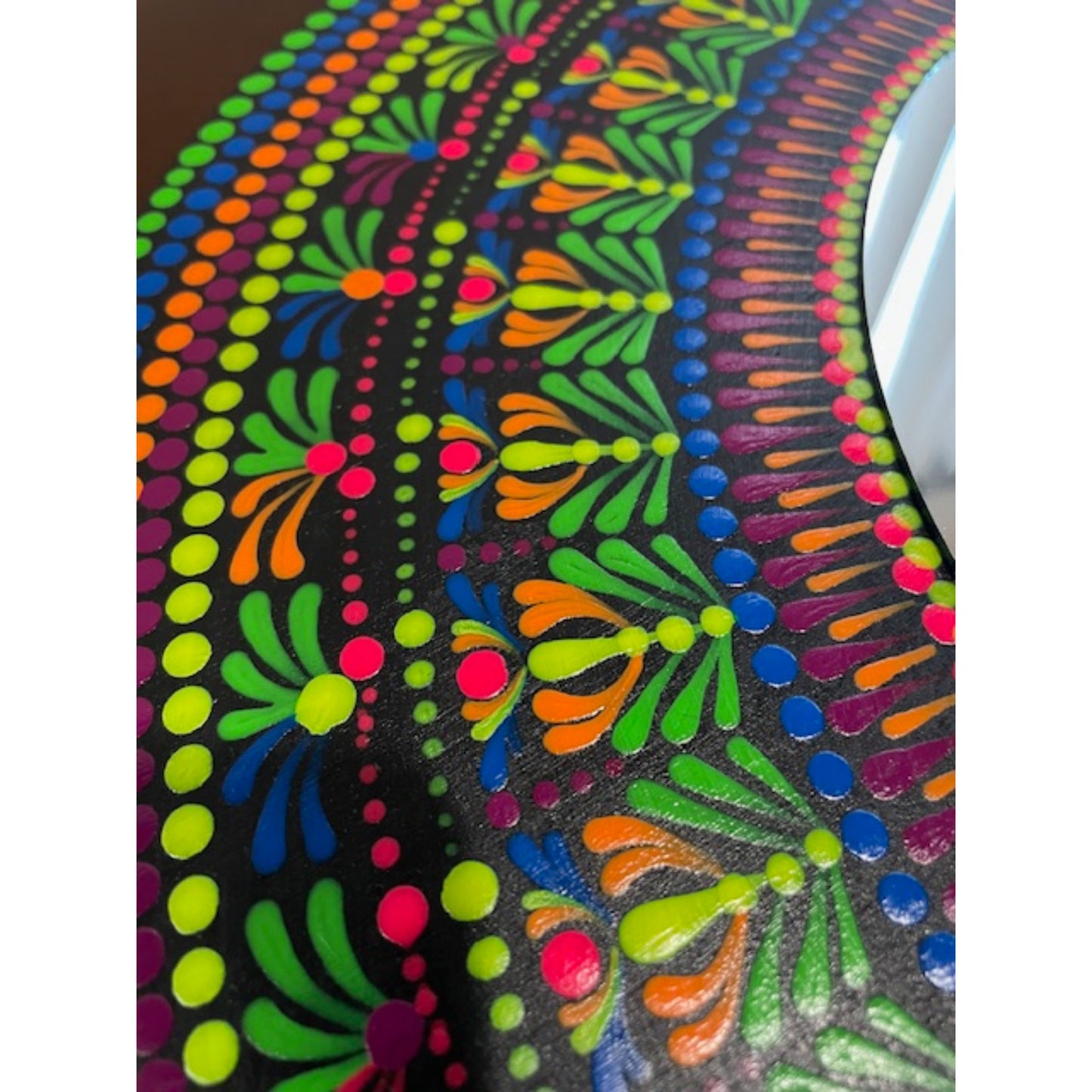 Espejos de pared Dot Art Mandala Colores vibrantes Pintura acrílica hecha a mano Trabajo de arte en el hogar y la oficina