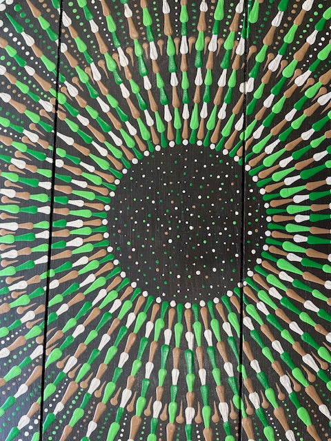 Espejos de pared Dot Art Mandala Colores vibrantes Pintura acrílica hecha a mano Trabajo de arte en el hogar y la oficina