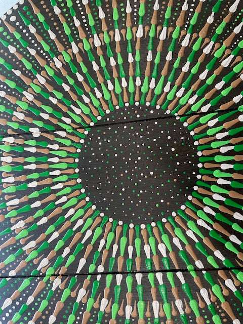 Espejos de pared Dot Art Mandala Colores vibrantes Pintura acrílica hecha a mano Trabajo de arte en el hogar y la oficina