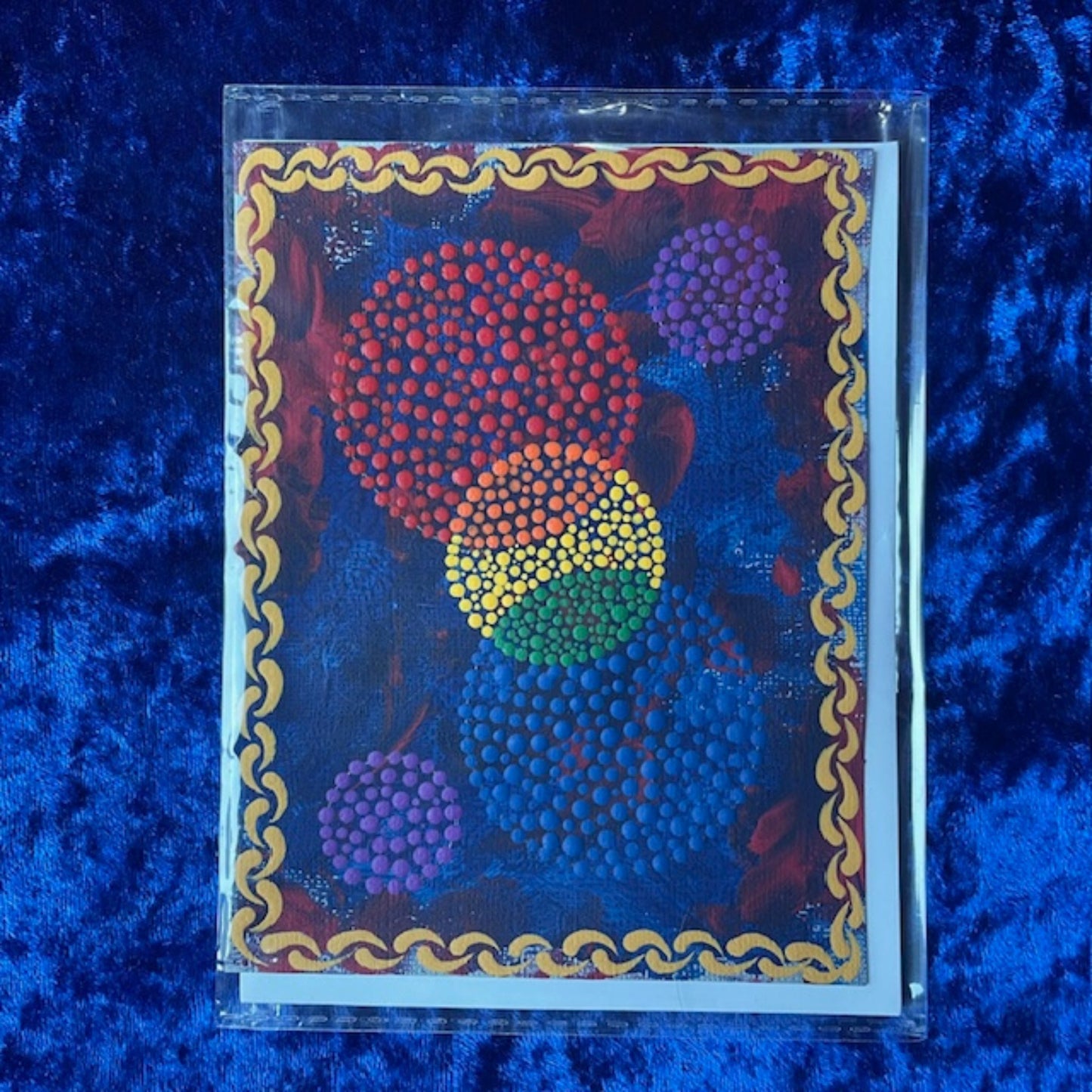 Greeting Cards Rainbow Circles Handmade Dot Art Mandalas and Designs