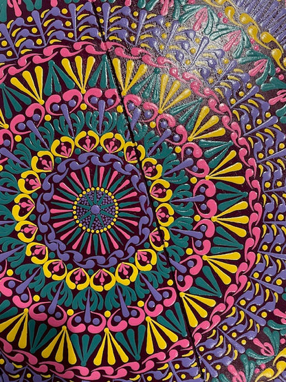 Espejos de pared Dot Art Mandala Colores vibrantes Pintura acrílica hecha a mano Trabajo de arte en el hogar y la oficina