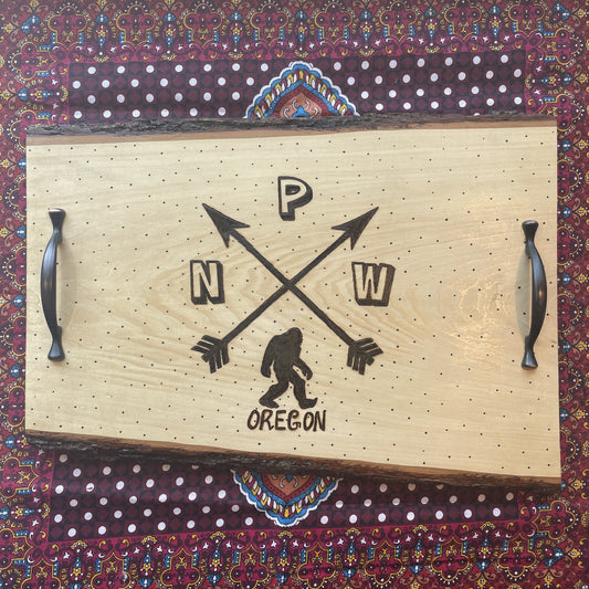 Bigfoot PNW Arrows Butter Board Charcuterie Board Wood Burned Handmade
