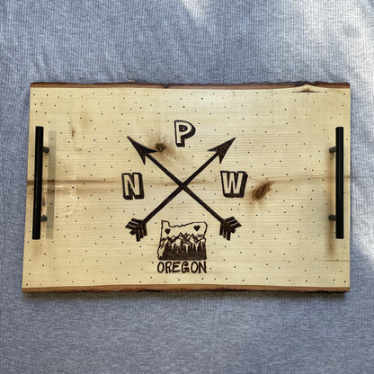 PNW Arrows Oregon Butter Board Bandeja de servicio Madera quemada a mano