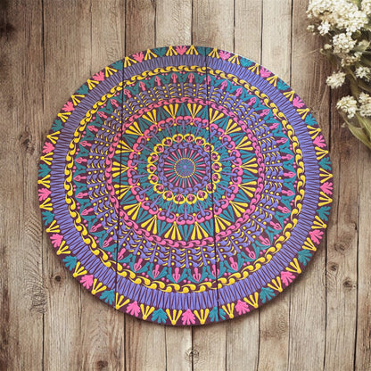 Lazy Susan Tulip Garden Inspired Mandala Rotating Tray Centerpiece Kitchen Decor