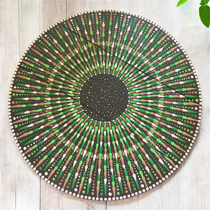 Lazy Susan Earth Toned Colors Mandala Rotating Tray Centerpiece