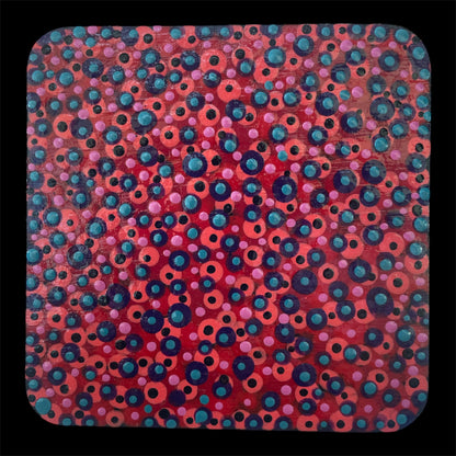 Pointillism Dot Art Wood Coasters | Colorful Acrylic Painted | Triple Sealed | Unique Boho | Home Decor