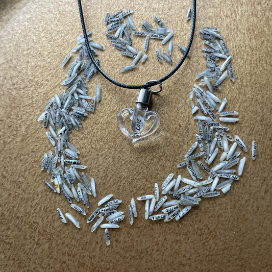 Collar de corazón de amor joyería única hecha a mano