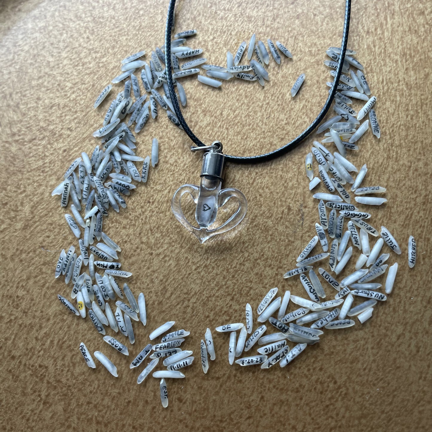 Collar de corazón de amor joyería única hecha a mano