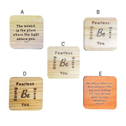 Square Wooden Fridge Magnets with Quotes