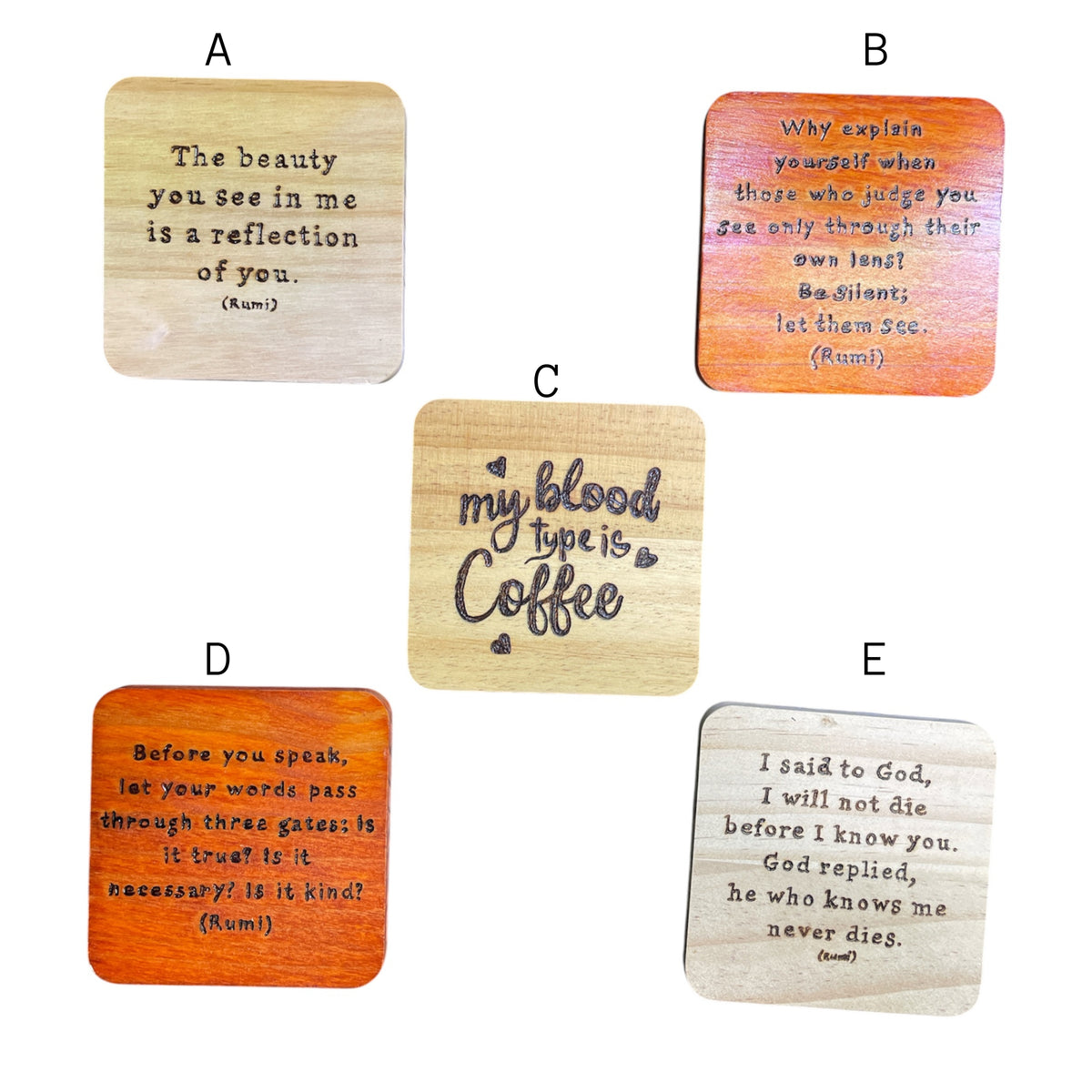 Square Magnets with Positive Sayings