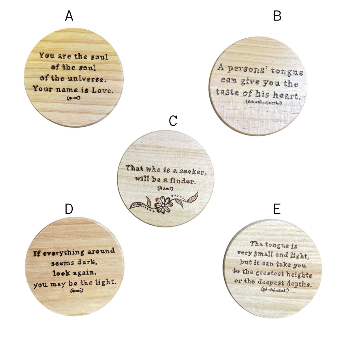 Round Handmade Magnets with Positive Quotes