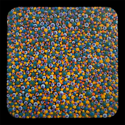 Pointillism Dot Art Wood Coasters | Colorful Acrylic Painted | Triple Sealed | Unique Boho | Home Decor