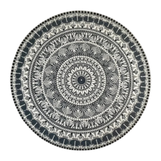 Mandala con espejos Dot Art Naranja Mar Verde y Azul Colores Pintura acrílica hecha a mano