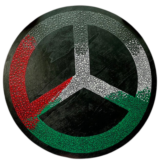 Símbolo de paz con colores de bandera Dot Art Decoración de pared de oficina en casa
