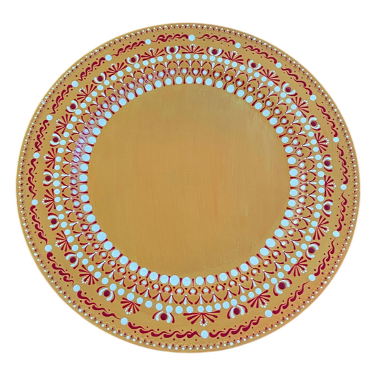 Centro de mesa decorativo Mandala Sunrise Henna Mehndi Cargador para eventos