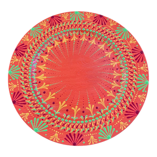 Una ráfaga de cítricos decorativo Mandala pieza central Henna Mehndi Evento Cargador