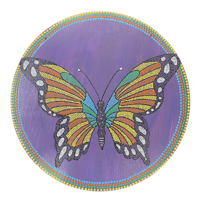 Arte de puntos de mariposa hecho a mano con colgante de pared Sawtooth