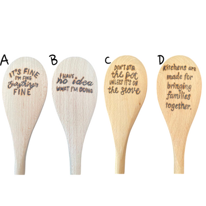 Cuchara de cocina 14" utensilios de cocina quemados de madera hechos a mano de madera de haya