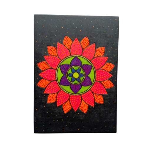Espejos de pared Dot Art Mandala Colores vibrantes Pintura acrílica hecha a mano Trabajo de arte en el hogar y la oficina