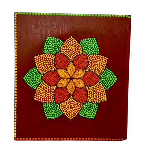 Espejos de pared Dot Art Mandala Colores vibrantes Pintura acrílica hecha a mano Trabajo de arte en el hogar y la oficina