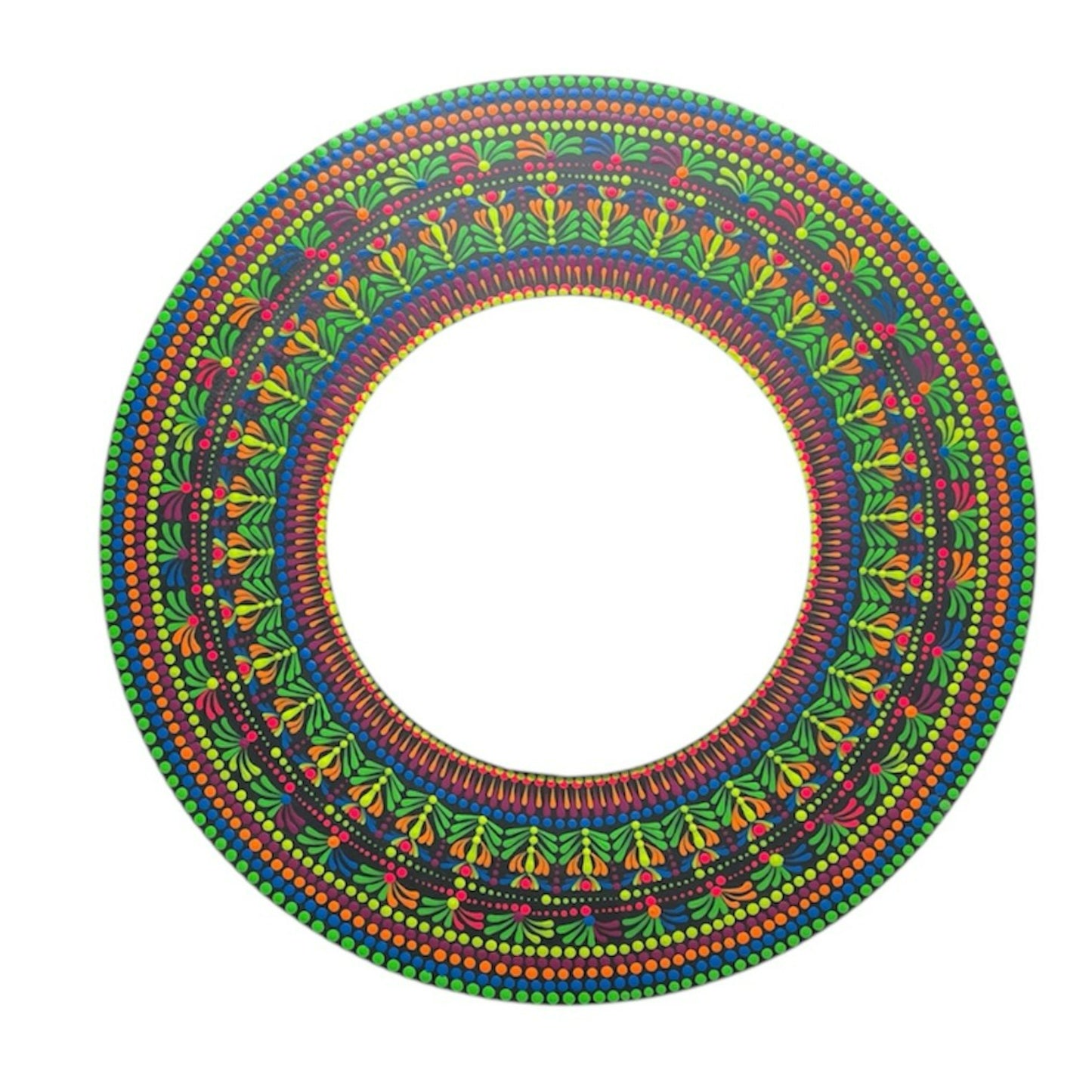 Espejos de pared Dot Art Mandala Colores vibrantes Pintura acrílica hecha a mano Trabajo de arte en el hogar y la oficina