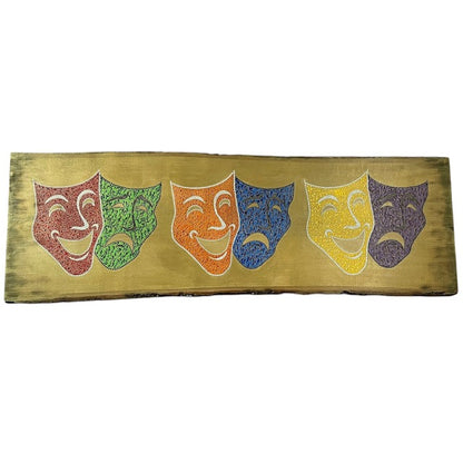 Espejo de pared decorativo, arte de puntos multicolor, Mandala, pintura acrílica hecha a mano, decoración del hogar