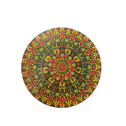 Mandala con espejos Dot Art Naranja Mar Verde y Azul Colores Pintura acrílica hecha a mano