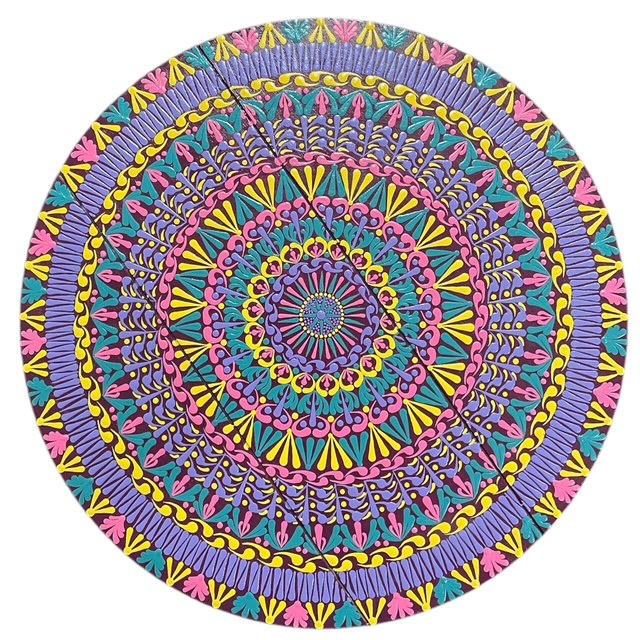 Espejos de pared Dot Art Mandala Colores vibrantes Pintura acrílica hecha a mano Trabajo de arte en el hogar y la oficina