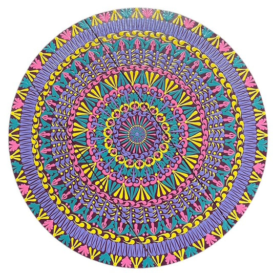 Espejos de pared Dot Art Mandala Colores vibrantes Pintura acrílica hecha a mano Trabajo de arte en el hogar y la oficina